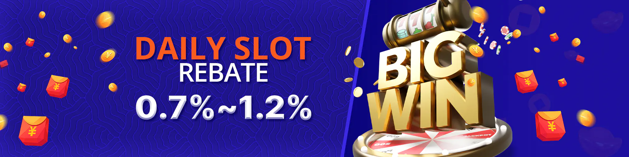 Slots Rebate 0.7%~1.2%