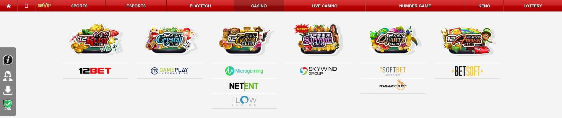 12bet casino games
