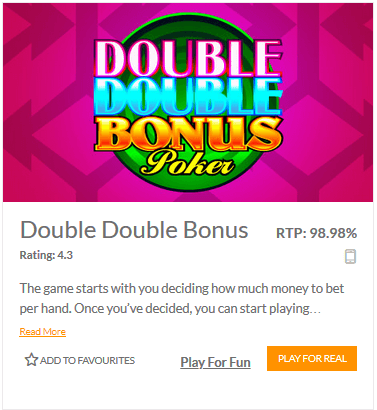 188bet double bonus poker